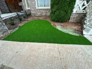 Tucano Stones - Curved artificial turf near home entrance - Johns Creek GA
