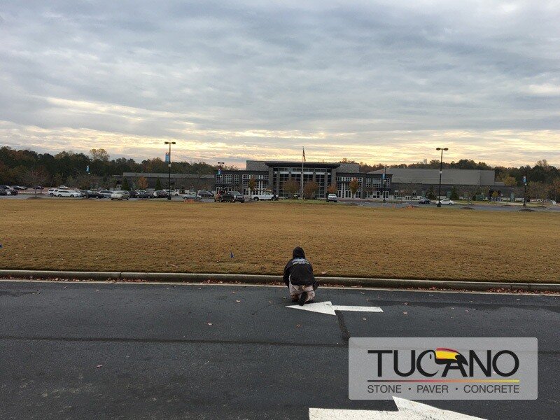 Concrete slab inside a warehouse