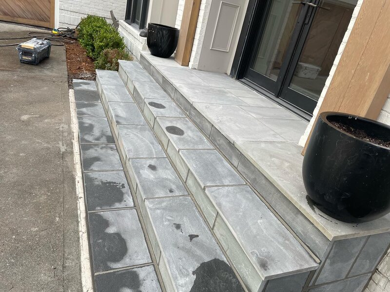 Bluestone steps and landing.