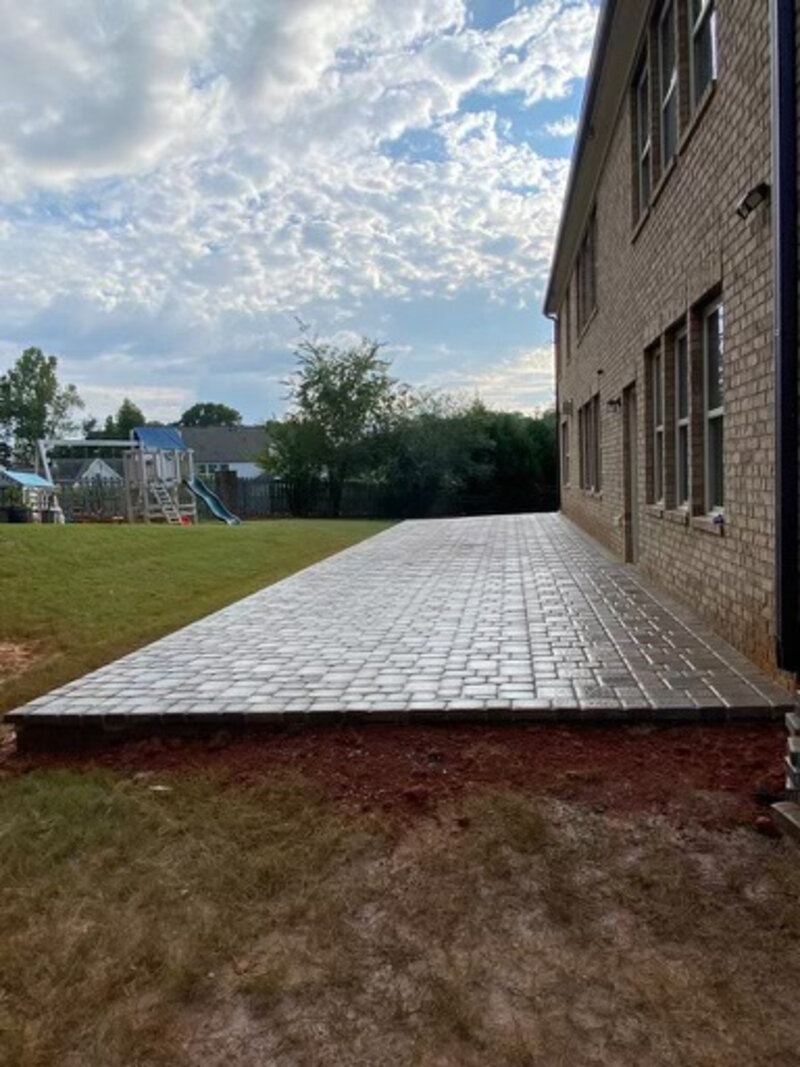 Sign with Belgard Artforms in Scandina Grey and brick column