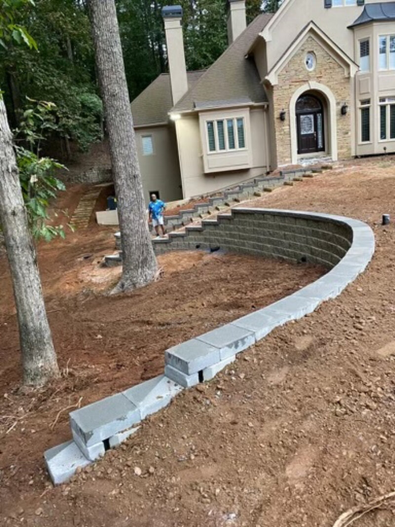 Retaining Wall installation by Tucano Stones in Metro Atlanta
