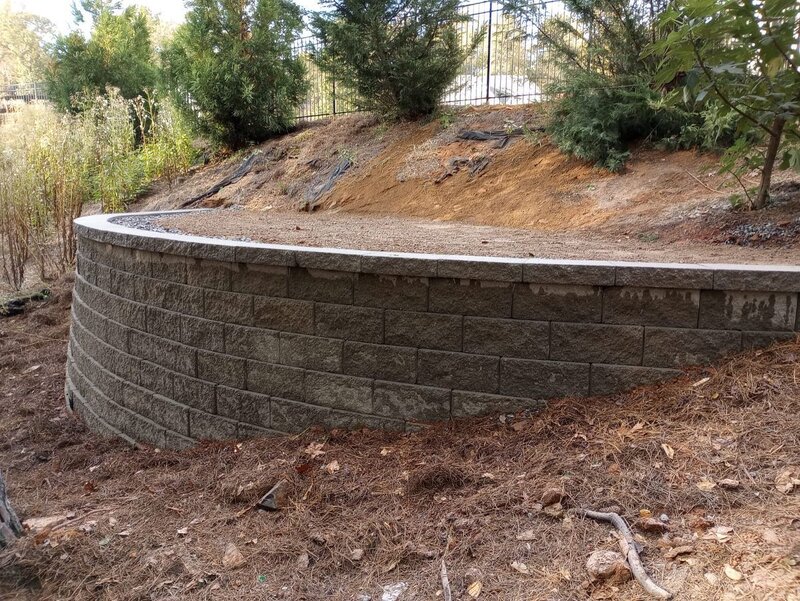 Retainning wall and steppingstones