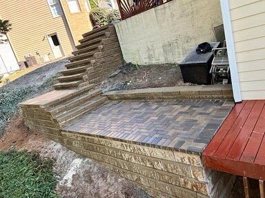 Retainning Wall, paver pathway and steps.