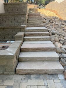 Tucano Stones Lake Lanier lakehouse steps and retaining wall - Phase 2 in Gainesville GA