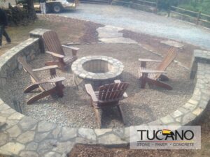 Tucano Stones Rustic-firepit-area-sitting-wall