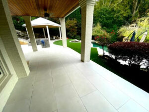 Tucano Stones Back porch area with porcelain pavers