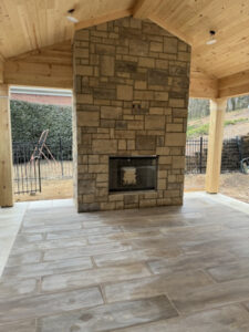 Tucano Stones Porcelain Pergola and Fireplace