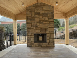 Tucano Stones Porcelain Pergola and Fireplace